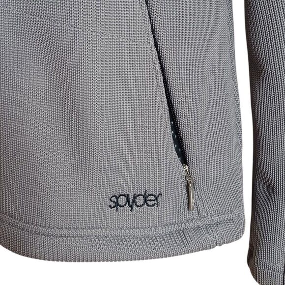 Spyder Womens XL Gray Full Zip Fleece Lined Jacket Minimalist Outdoor Activewear - Picture 4 of 9